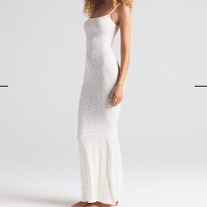 SKIMS Soft Lounge Long Slip Dress in Marble Garden Print Size XS